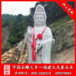 石雕觀音雕刻廠家 露天觀音佛像造像