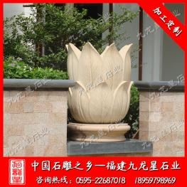 小區(qū)石雕花盆 大理石花缽 石頭花盆雕刻