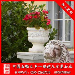 廠家定做石材花盆 歐式石雕花缽批發(fā)