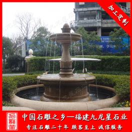 銹石水缽噴泉廠(chǎng)家 設(shè)計(jì)小區(qū)黃銹石噴泉水景