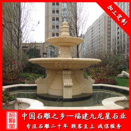 大型石雕噴泉定做廠家 埃及米黃水缽價(jià)格